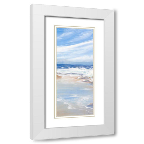 Beach Panel I White Modern Wood Framed Art Print with Double Matting by Kingsley