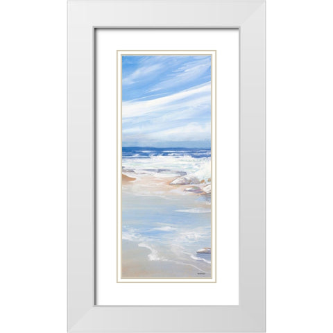 Beach Panel I White Modern Wood Framed Art Print with Double Matting by Kingsley