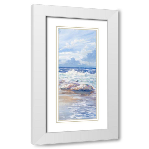 Beach Panel II White Modern Wood Framed Art Print with Double Matting by Kingsley