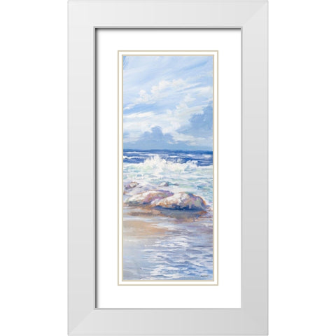 Beach Panel II White Modern Wood Framed Art Print with Double Matting by Kingsley
