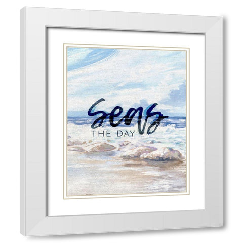 Seas the Day White Modern Wood Framed Art Print with Double Matting by Kingsley