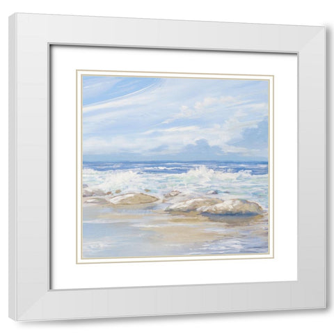 Sea Breeze II White Modern Wood Framed Art Print with Double Matting by Meneely, Dan