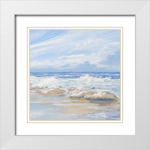 Sea Breeze II White Modern Wood Framed Art Print with Double Matting by Meneely, Dan