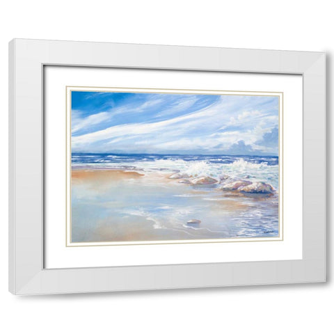 Beach White Modern Wood Framed Art Print with Double Matting by Kingsley