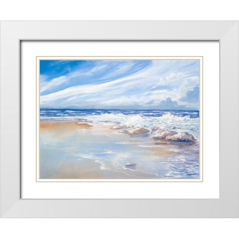Beach White Modern Wood Framed Art Print with Double Matting by Kingsley