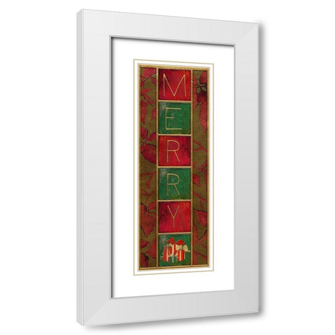 Seasons Greetings Panel II White Modern Wood Framed Art Print with Double Matting by Pinto, Patricia
