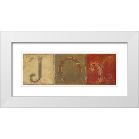 JOY White Modern Wood Framed Art Print with Double Matting by Pinto, Patricia