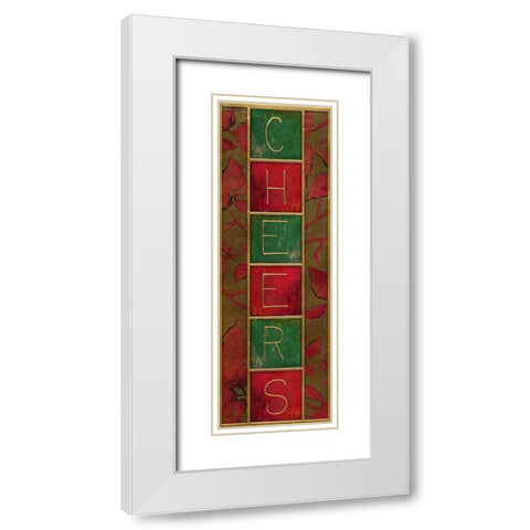 Seasons Greetings Panel I White Modern Wood Framed Art Print with Double Matting by Pinto, Patricia