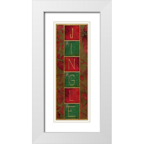Seasons Greetings Panel III White Modern Wood Framed Art Print with Double Matting by Pinto, Patricia
