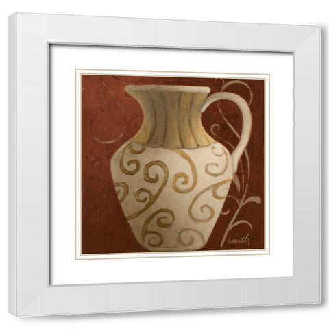 Vessel on Red II White Modern Wood Framed Art Print with Double Matting by Loreth, Lanie