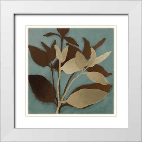 Sur le Bleu I White Modern Wood Framed Art Print with Double Matting by Loreth, Lanie