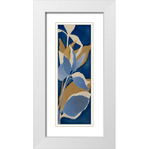 Sur Indigo I White Modern Wood Framed Art Print with Double Matting by Loreth, Lanie