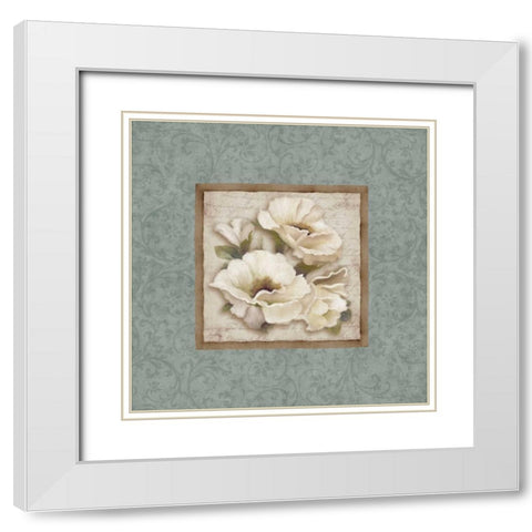 Silversage Flower II White Modern Wood Framed Art Print with Double Matting by Medley, Elizabeth