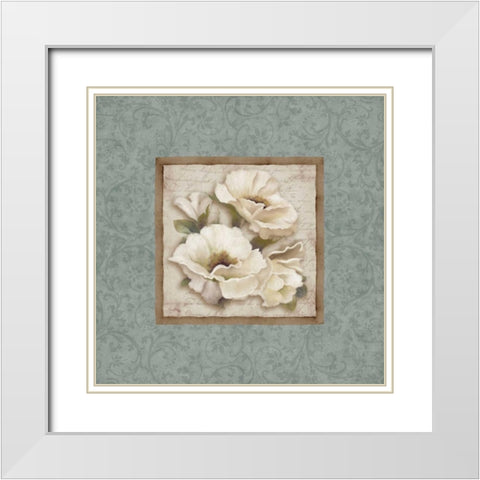 Silversage Flower II White Modern Wood Framed Art Print with Double Matting by Medley, Elizabeth