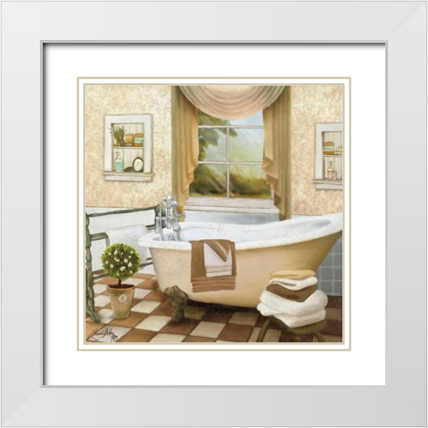 French Bath II White Modern Wood Framed Art Print with Double Matting by Medley, Elizabeth
