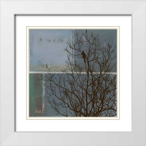 Full Moon I White Modern Wood Framed Art Print with Double Matting by Pinto, Patricia