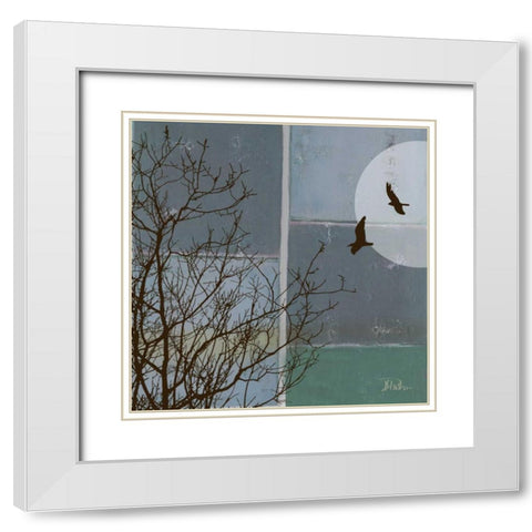 Full Moon II White Modern Wood Framed Art Print with Double Matting by Pinto, Patricia