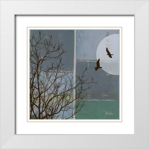 Full Moon II White Modern Wood Framed Art Print with Double Matting by Pinto, Patricia