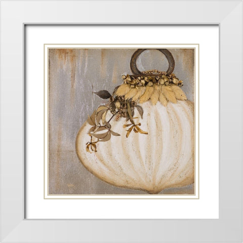 Ornament I White Modern Wood Framed Art Print with Double Matting by Pinto, Patricia