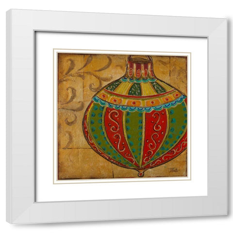 Ornament III White Modern Wood Framed Art Print with Double Matting by Pinto, Patricia