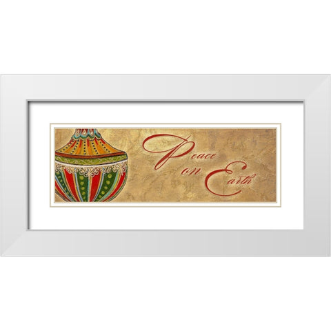 Peace on Earth White Modern Wood Framed Art Print with Double Matting by Pinto, Patricia