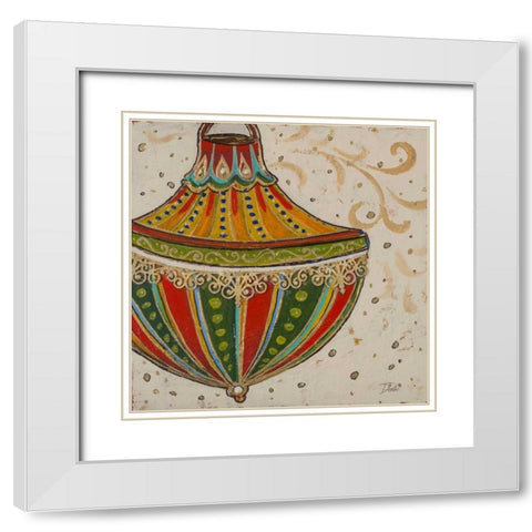 Ornament IV White Modern Wood Framed Art Print with Double Matting by Pinto, Patricia