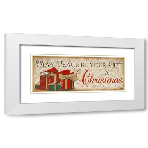 Peace at Christmas White Modern Wood Framed Art Print with Double Matting by Pinto, Patricia