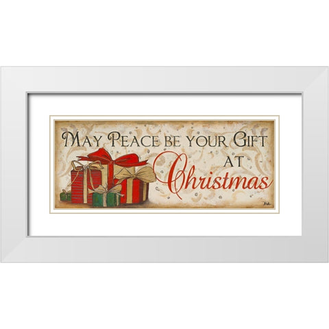 Peace at Christmas White Modern Wood Framed Art Print with Double Matting by Pinto, Patricia
