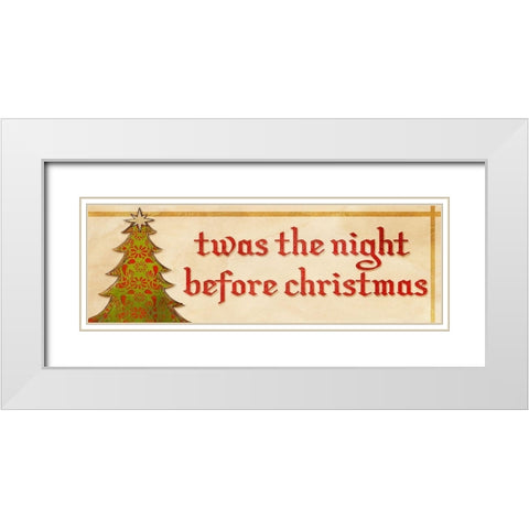 Twas the Night White Modern Wood Framed Art Print with Double Matting by Pinto, Patricia