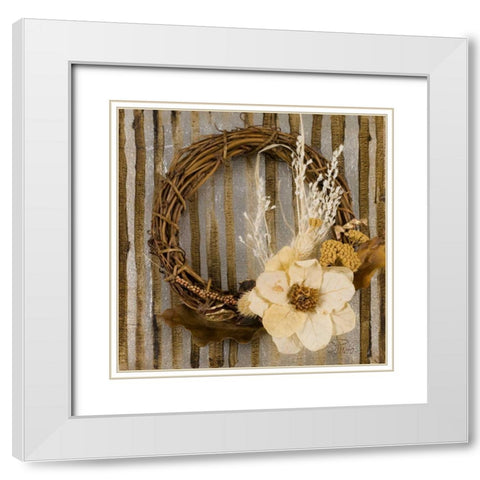 Wreath II White Modern Wood Framed Art Print with Double Matting by Pinto, Patricia