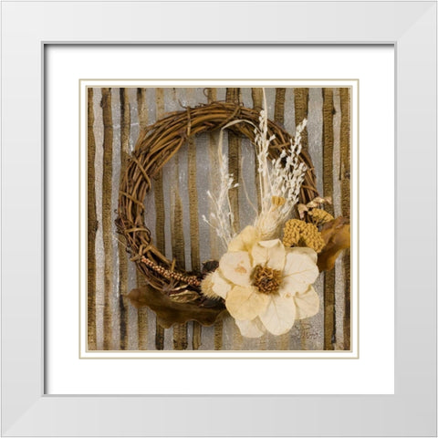 Wreath II White Modern Wood Framed Art Print with Double Matting by Pinto, Patricia