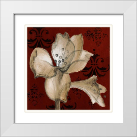 Amaryllis on Red I White Modern Wood Framed Art Print with Double Matting by Loreth, Lanie