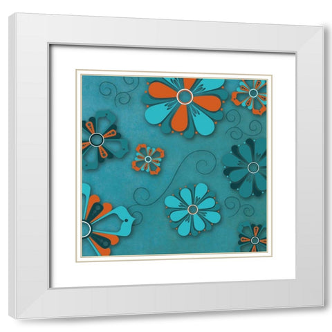Gladys Garden Bright II White Modern Wood Framed Art Print with Double Matting by Josefina