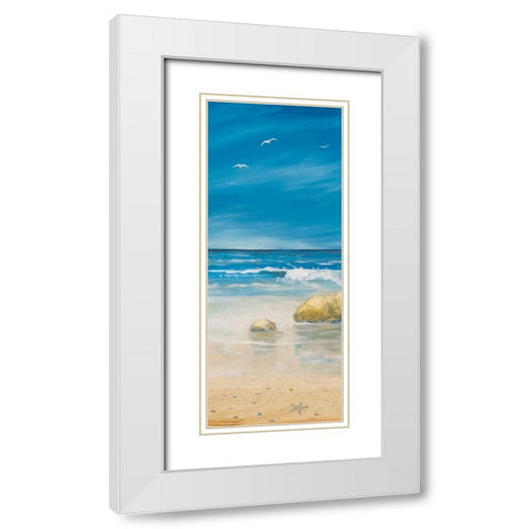 Shore Panel I White Modern Wood Framed Art Print with Double Matting by Kingsley