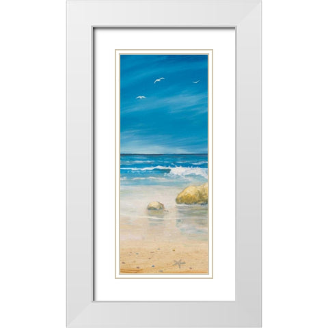 Shore Panel I White Modern Wood Framed Art Print with Double Matting by Kingsley