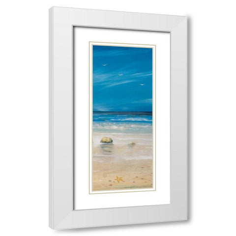 Shore Panel II White Modern Wood Framed Art Print with Double Matting by Kingsley