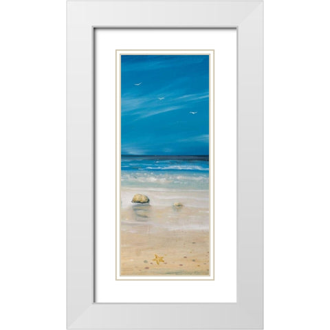Shore Panel II White Modern Wood Framed Art Print with Double Matting by Kingsley