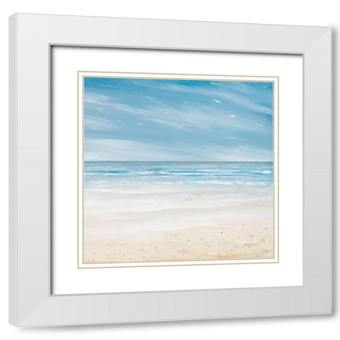 Misty Coastal Days I White Modern Wood Framed Art Print with Double Matting by Kingsley