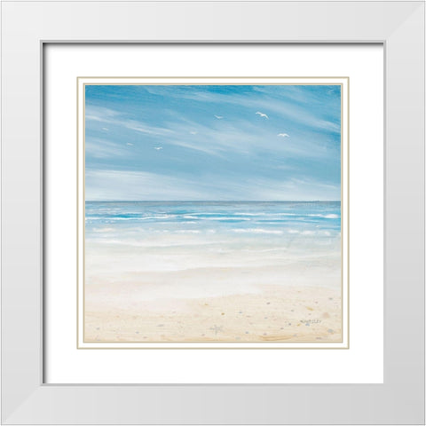 Misty Coastal Days I White Modern Wood Framed Art Print with Double Matting by Kingsley