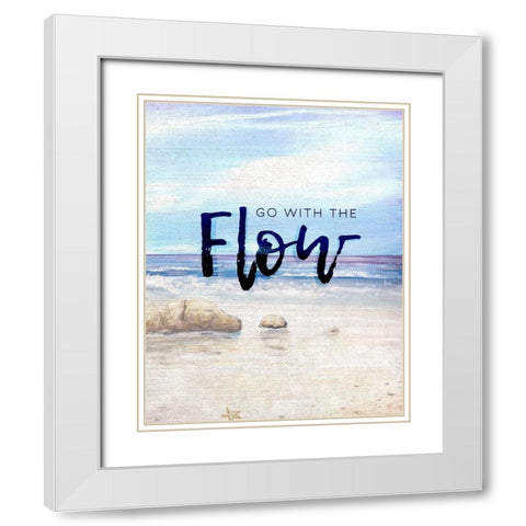 Go with the Flow White Modern Wood Framed Art Print with Double Matting by Kingsley