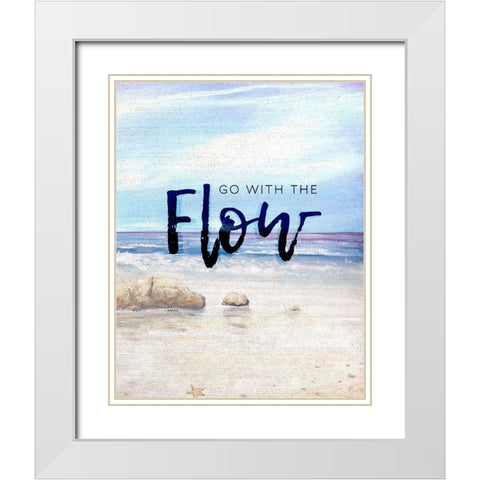 Go with the Flow White Modern Wood Framed Art Print with Double Matting by Kingsley