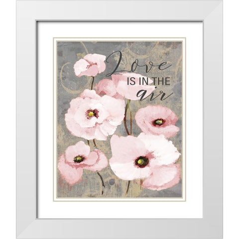 Kindles Blush Poppies I White Modern Wood Framed Art Print with Double Matting by Loreth, Lanie