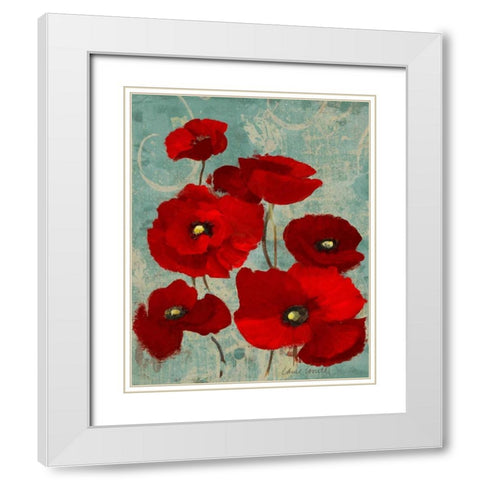 Kindles Poppies I White Modern Wood Framed Art Print with Double Matting by Loreth, Lanie