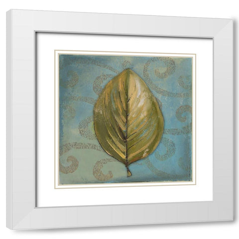 Swift Leaf I White Modern Wood Framed Art Print with Double Matting by Pinto, Patricia
