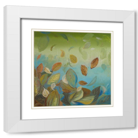 Thinking Green I White Modern Wood Framed Art Print with Double Matting by Pinto, Patricia