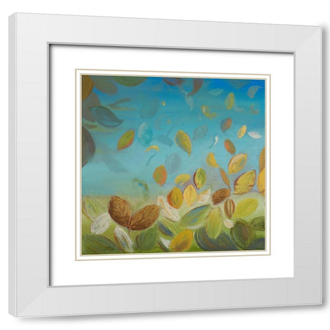 Thinking Green II White Modern Wood Framed Art Print with Double Matting by Pinto, Patricia