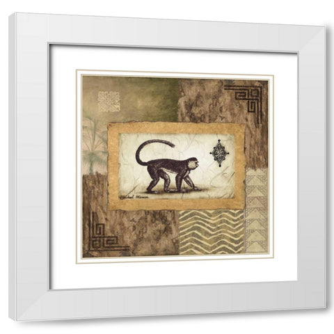 Ashanti Motifs II White Modern Wood Framed Art Print with Double Matting by Marcon, Michael