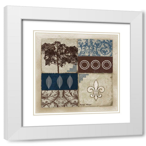 Enhancement I White Modern Wood Framed Art Print with Double Matting by Marcon, Michael
