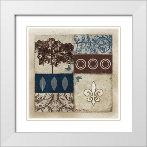 Enhancement I White Modern Wood Framed Art Print with Double Matting by Marcon, Michael