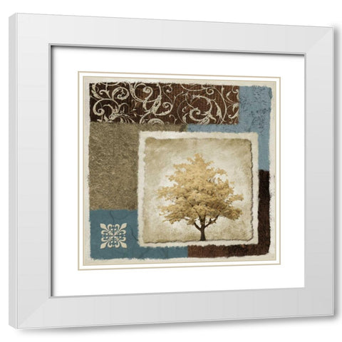 Summer Tree I White Modern Wood Framed Art Print with Double Matting by Marcon, Michael